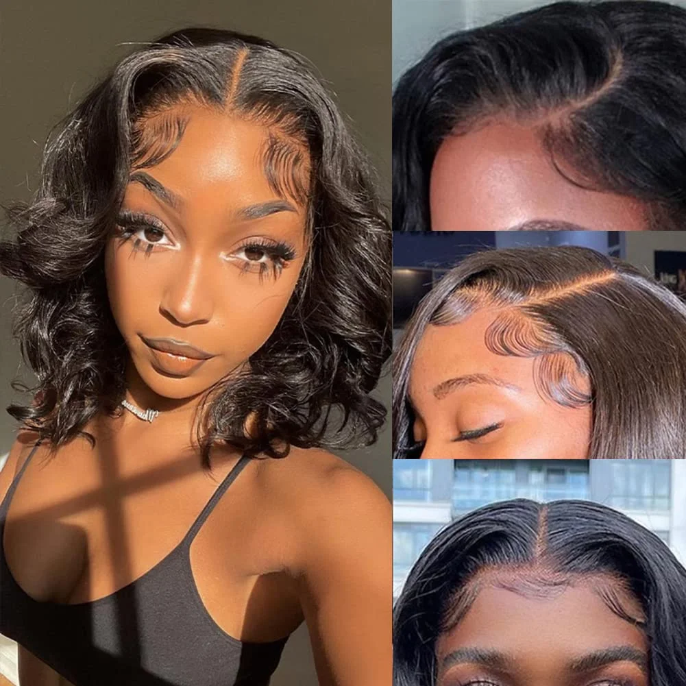 

Short Body Wave Bob Wigs 5x5 Closure Transparent Lace Frontal 100% Human Hair Wigs on Sale 4x4 Closure Glueless Wigs for Choice