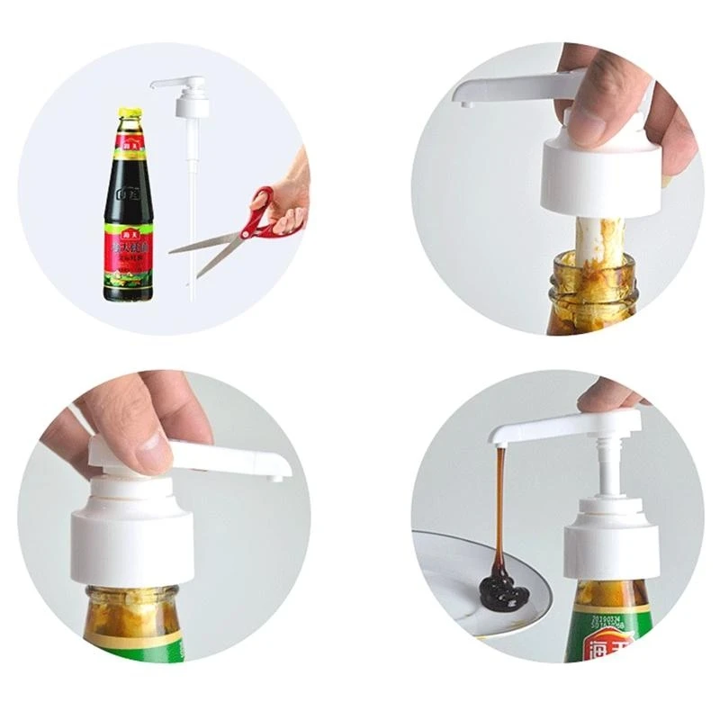 5pcs Kitchen Syrup Liquid Dispenser Juice Bottle Pumps Replacement for Regular Mouth Shampoo Bottles