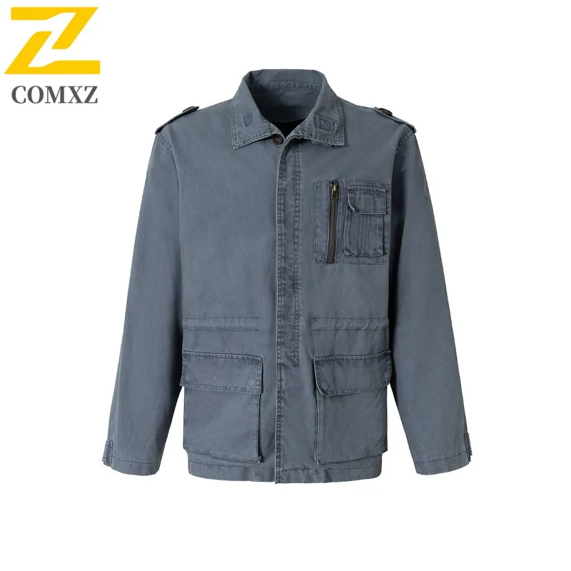 

COMXZ Мужские джинсовые куртки Chaqueta с дышащим дизайном для повседневной прогулки, модные куртки для кемпинга и путешествий, шоссейный велосипедный плащ в минималистском стиле