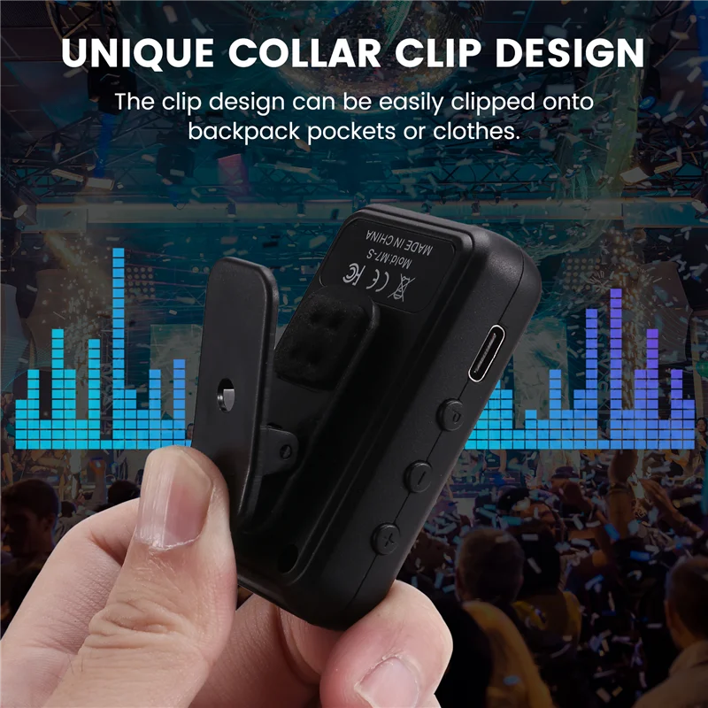 AT82-Wireless In-Ear Monitoring System Stage Playback 2.4G Headphones Rechargeable Transmitter, Receiver Support Stereo Mono