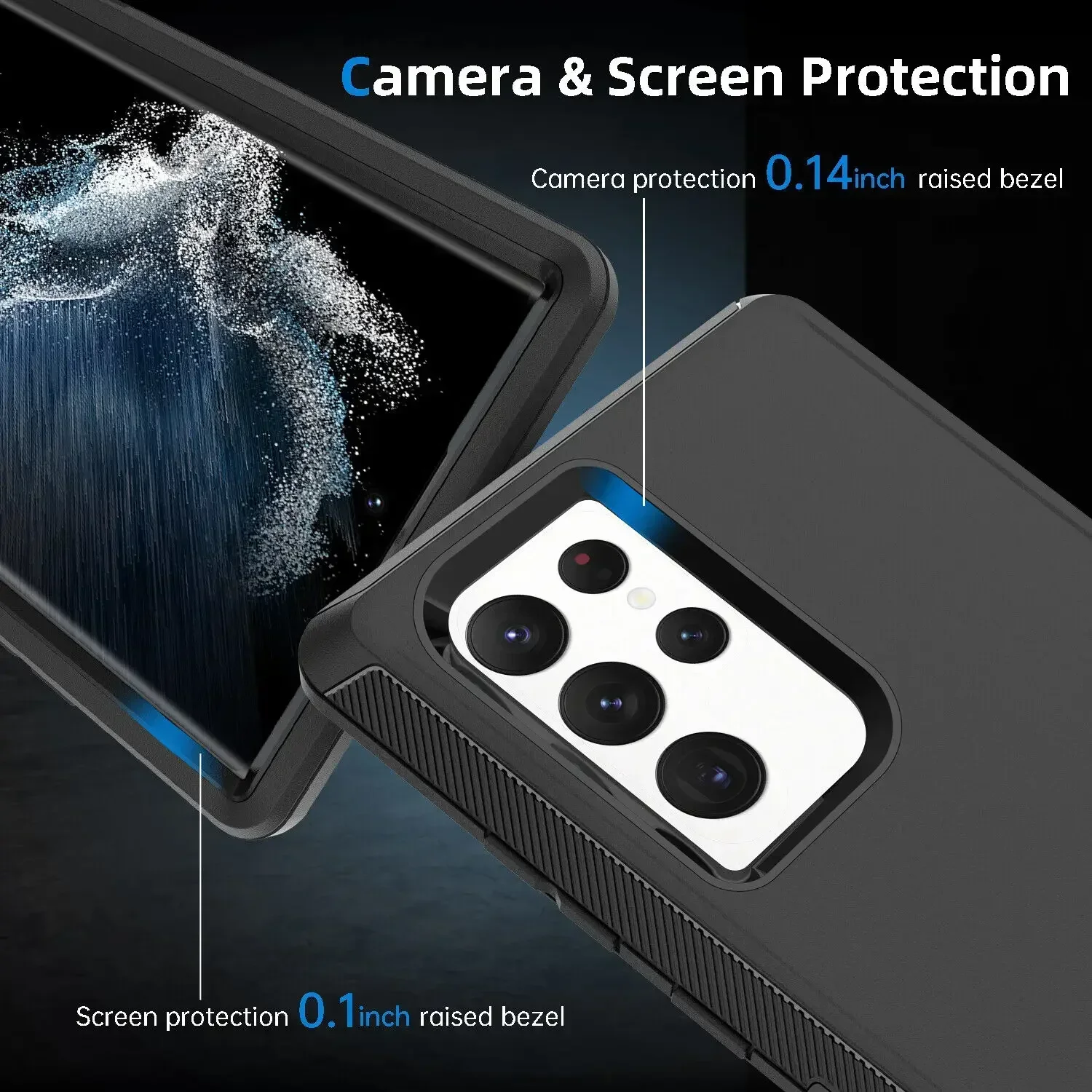 Rugged Hybrid Ott Armor Box Case for Samsung A57 A37 A55 A35 A25 A54 A34 A15 S24 Ultra S22 S23 S21 Fe A72 A52 Belt Clip Cover