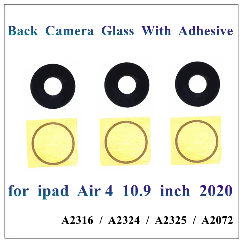 1Pcs for Ipad Air 4 10.9 Inch 4th Gen 2020 Rear Back Camera Glass Lens Wtih Adhesive No Frame Cover Ring Replacement Parts