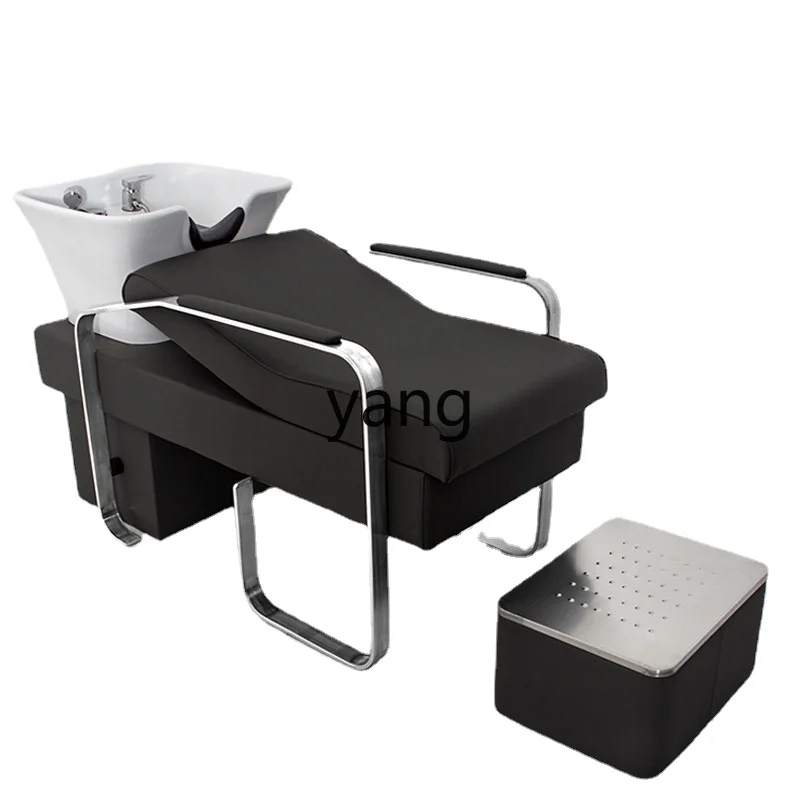 CX Lying Half Shampoo Chair Barber Shop Flushing High-End Ceramic Basin Simple for Hair Salon