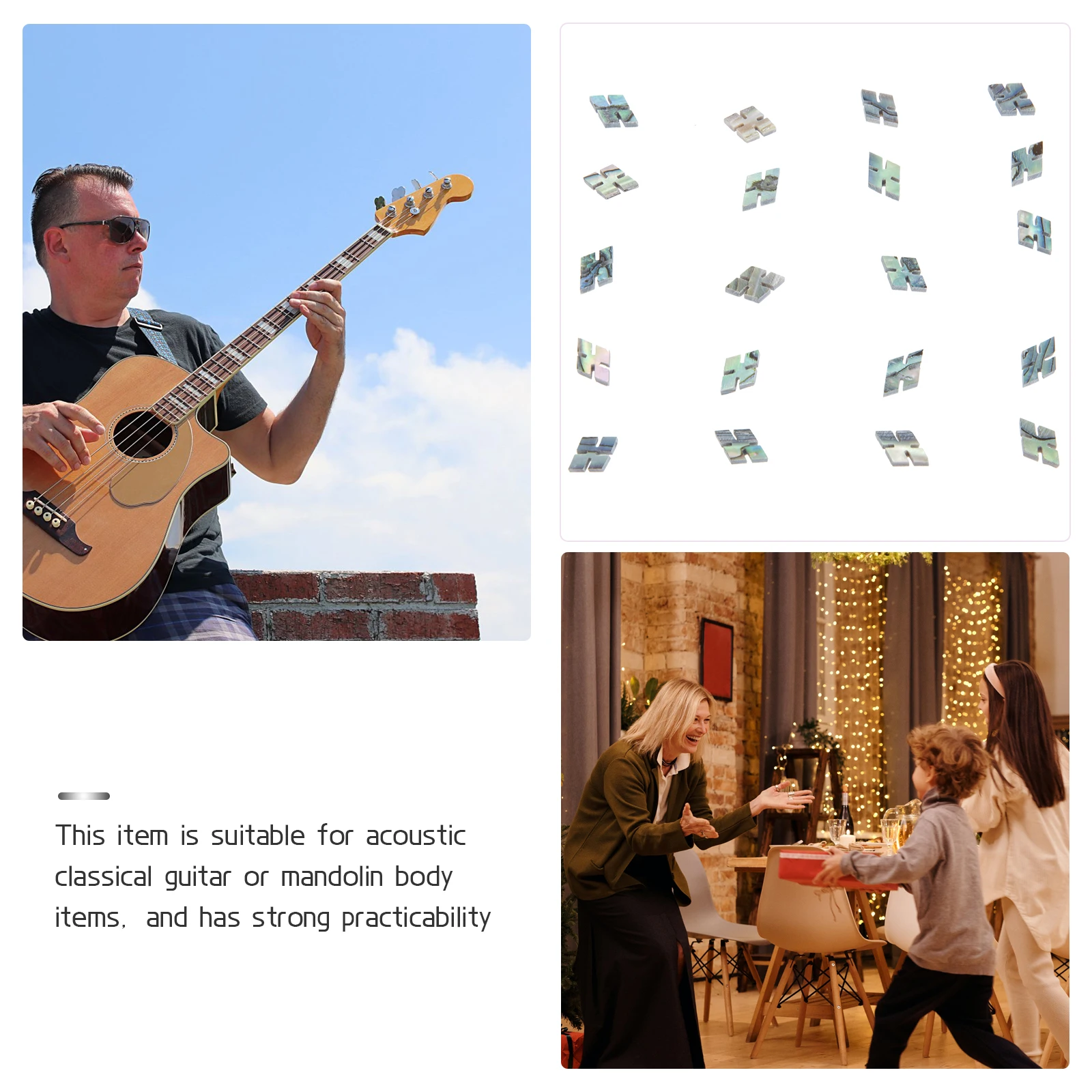 

20pcs Ukulele Inlay Material Banjo Tone Point Abs Dots for Guitar Ukulele Mandolin Banjo Tone Point Accessories