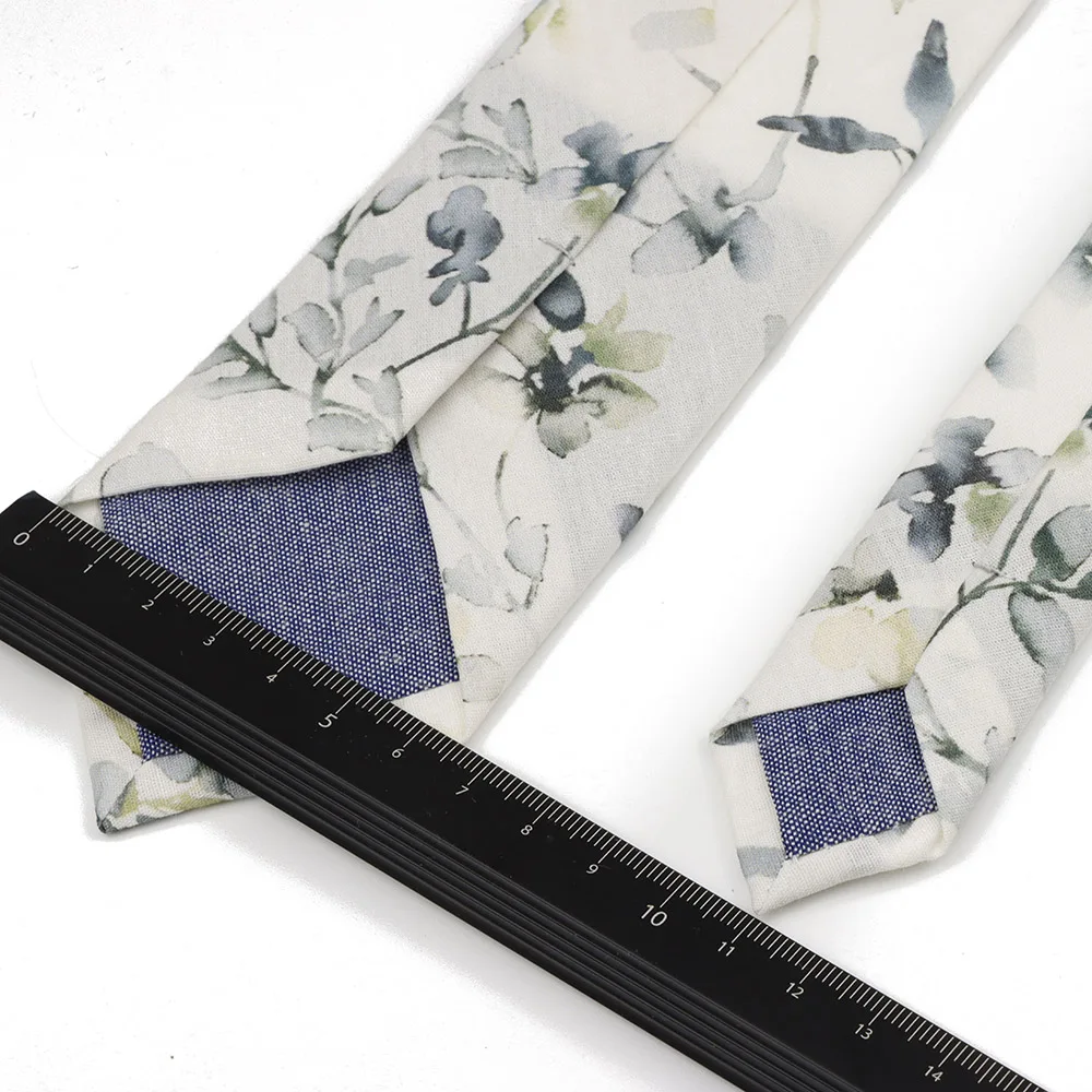New Fashion Floral Tie 100% Pure Cotton Men's 6.5CM Exquisite Flower Pattern Light Casual Narrow Necktie Suit Accessories Gift