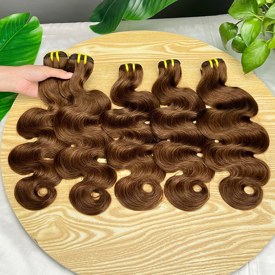 # ダークブラウンのボディウェーブヘアエクステンション4束、カラー人毛、ダブルウェフト、ベトナム産バージンヘア100%、ウィービングエクステンションバンドルセール