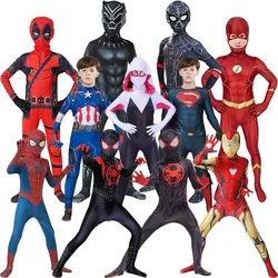 child Adult Spider Man Hulk Iron Man Black Panther Batman Captain America Cosplay Costume Bodysuit Jumpsuit Halloween Costume