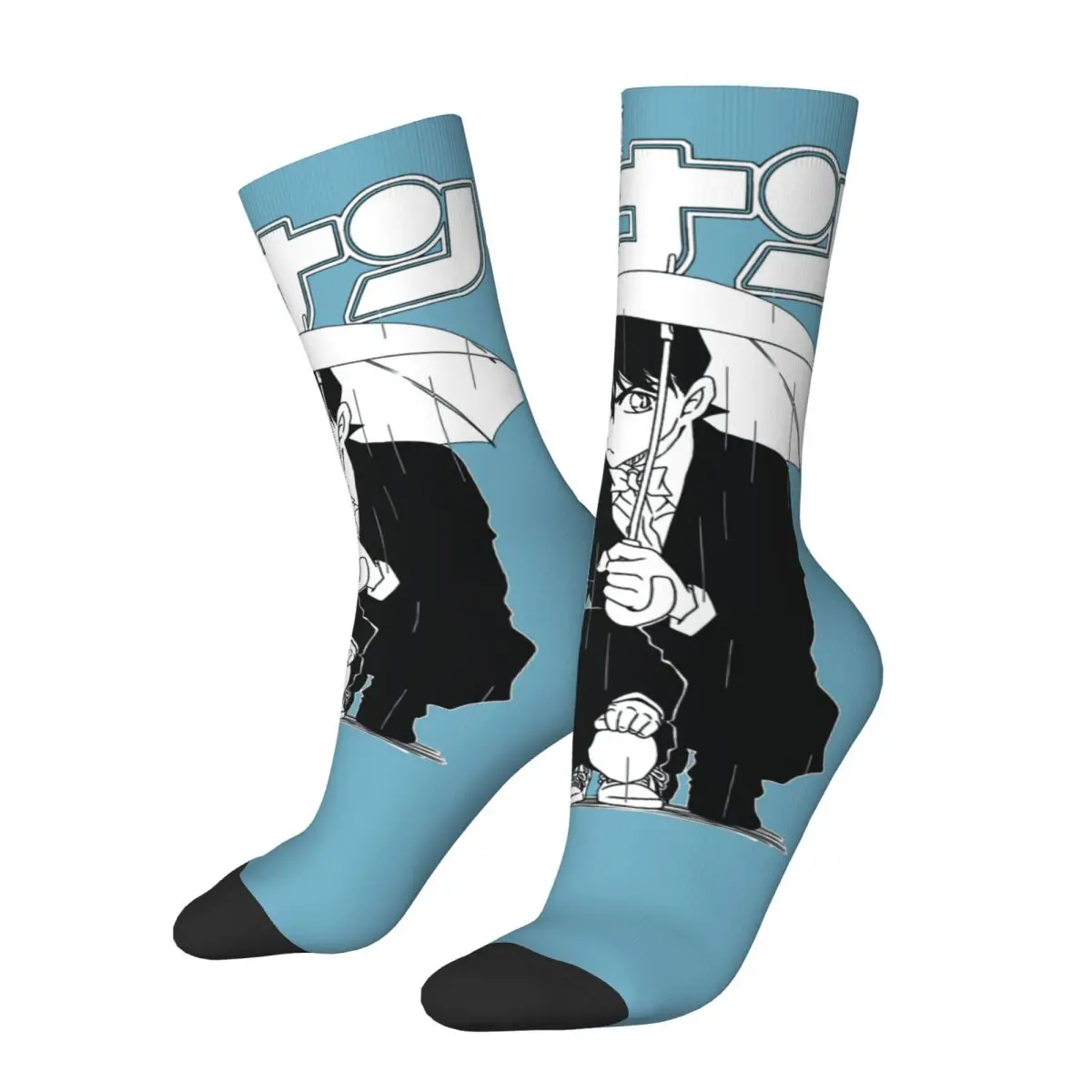 Hip Hop Retro Rain Crazy Men's Compression Socks Unisex Detective Conan Harajuku Seamless Printed Funny Novelty Happy Crew Sock