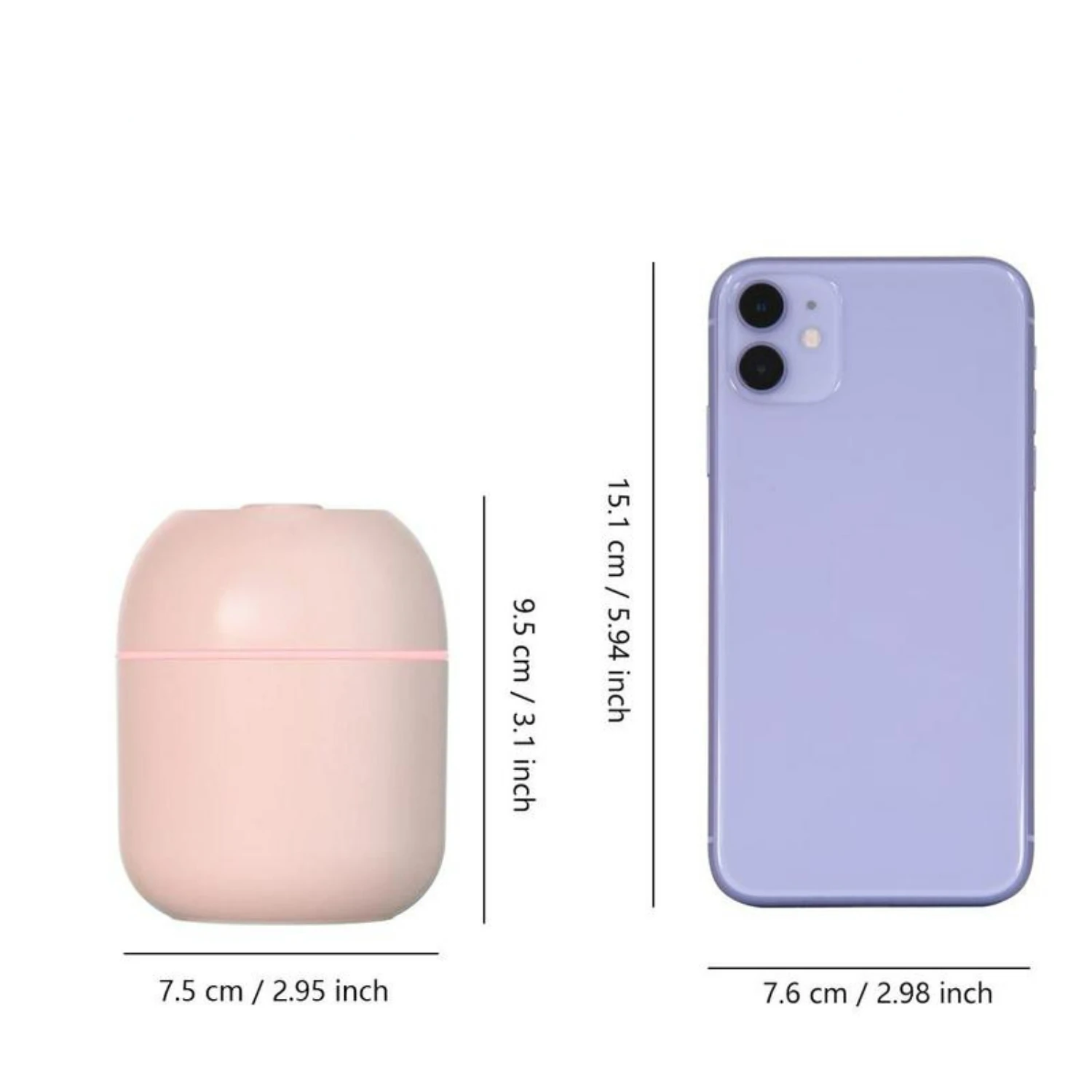 مرطب هواء أنيق محمول صغير الحجم قابل لإعادة الشحن عبر USB على شكل قطرة ماء - سعة 220 مل للمكتب المكتبي والسيارة U