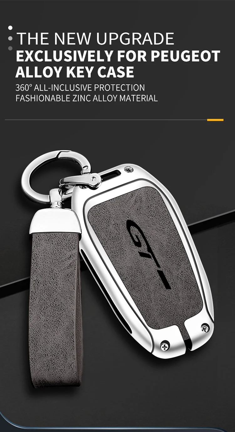 Auto-Schlüsselhülle aus Zinklegierung für Peugeot GTLine 207 307 407 208 308 408 508 2008 3008 4008 5008 RCZ Auto-Schlüsselanhänger Metall-Schlüsselgehäuse – Detail 1