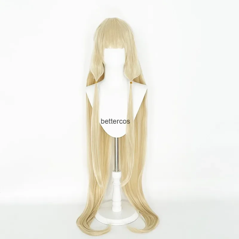 51 inches 130cm long milk Golden Chobits Chii blonde cosplay wigs with cosplay prop ears heat resistance hair wigs a wig cap