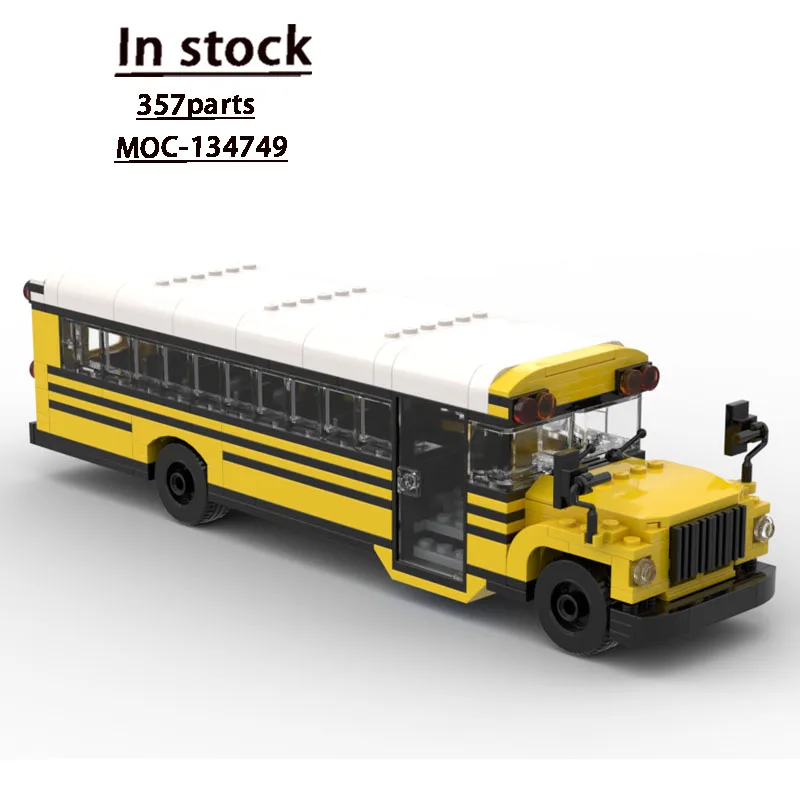 

MOC-134749 New Urban Transport School Bus Building Block Model, 357Pieces, Boys' and Children's Birthday Building Block Toy Gift