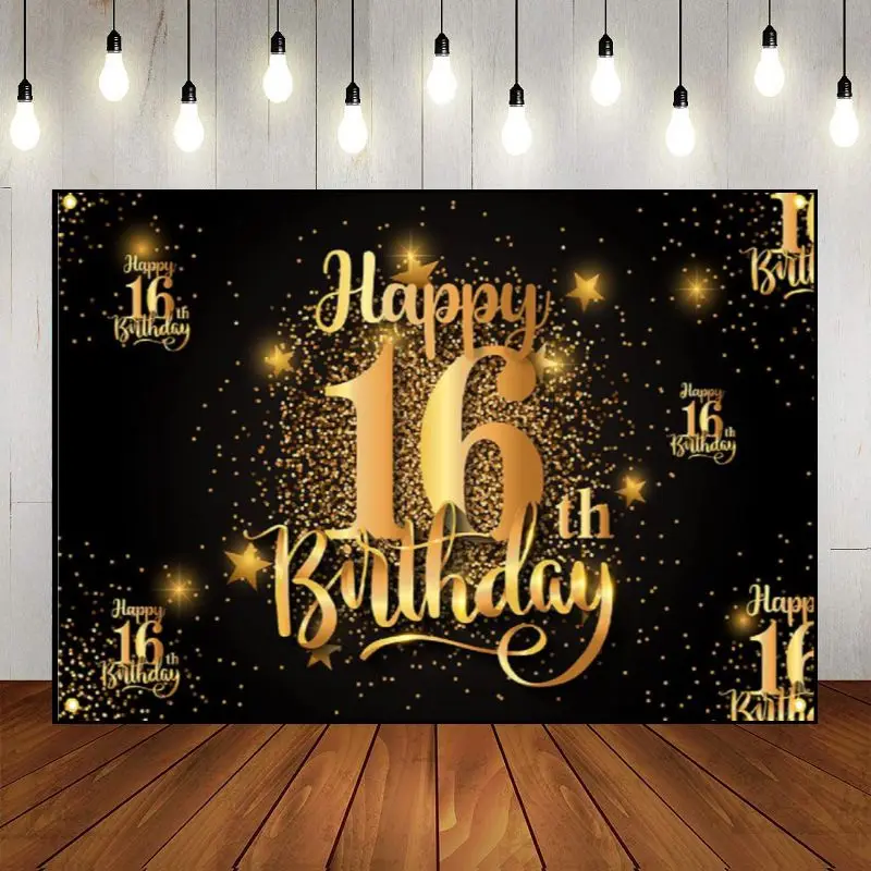 Photo Banner Photography Happy 16th Birthday Custom Party Backdrop Wall The Breath of Youth Balloon Prince Princess Boy Girl