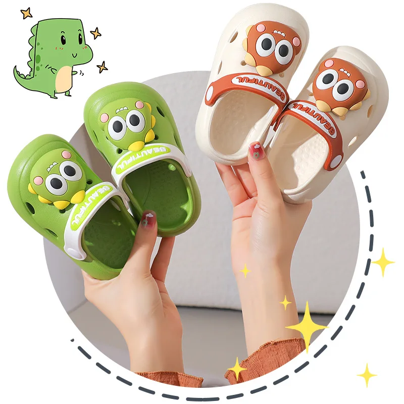 Cartoon Cute Dinosaur Soft Non-slip Children\'s Hole Shoes Boys and Girls Sandals 1-8y