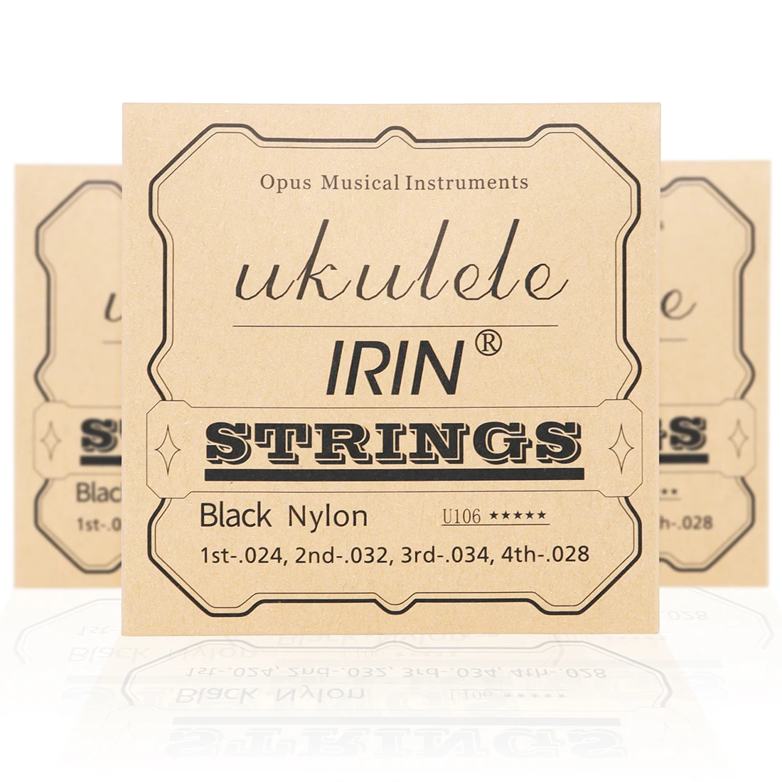 IRIN Ukulele String Black/Transparent Nylon Easy to Replace Durable Guitar String Accessoires 4 String Cardboard Box Packaging