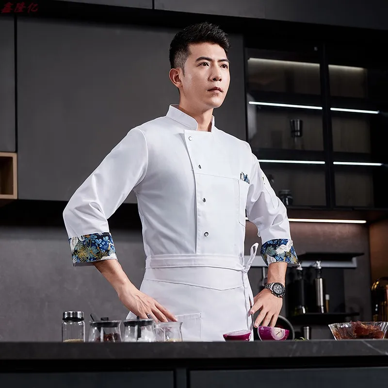 Catering Hotel Restaurant Keuken Werkuniform Lange mouw Cake Shop Baker Bakkerij Ober Chef-kokuniform voor heren