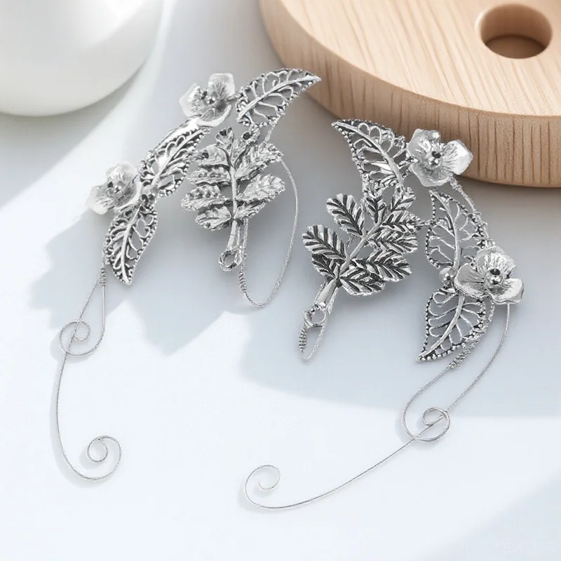

2pcs 1 Pair Elves Cuff Non Piercing Delicate Costume Earring Accessory Shining Luxury Design Comfortable Cartilage Ear Clip High