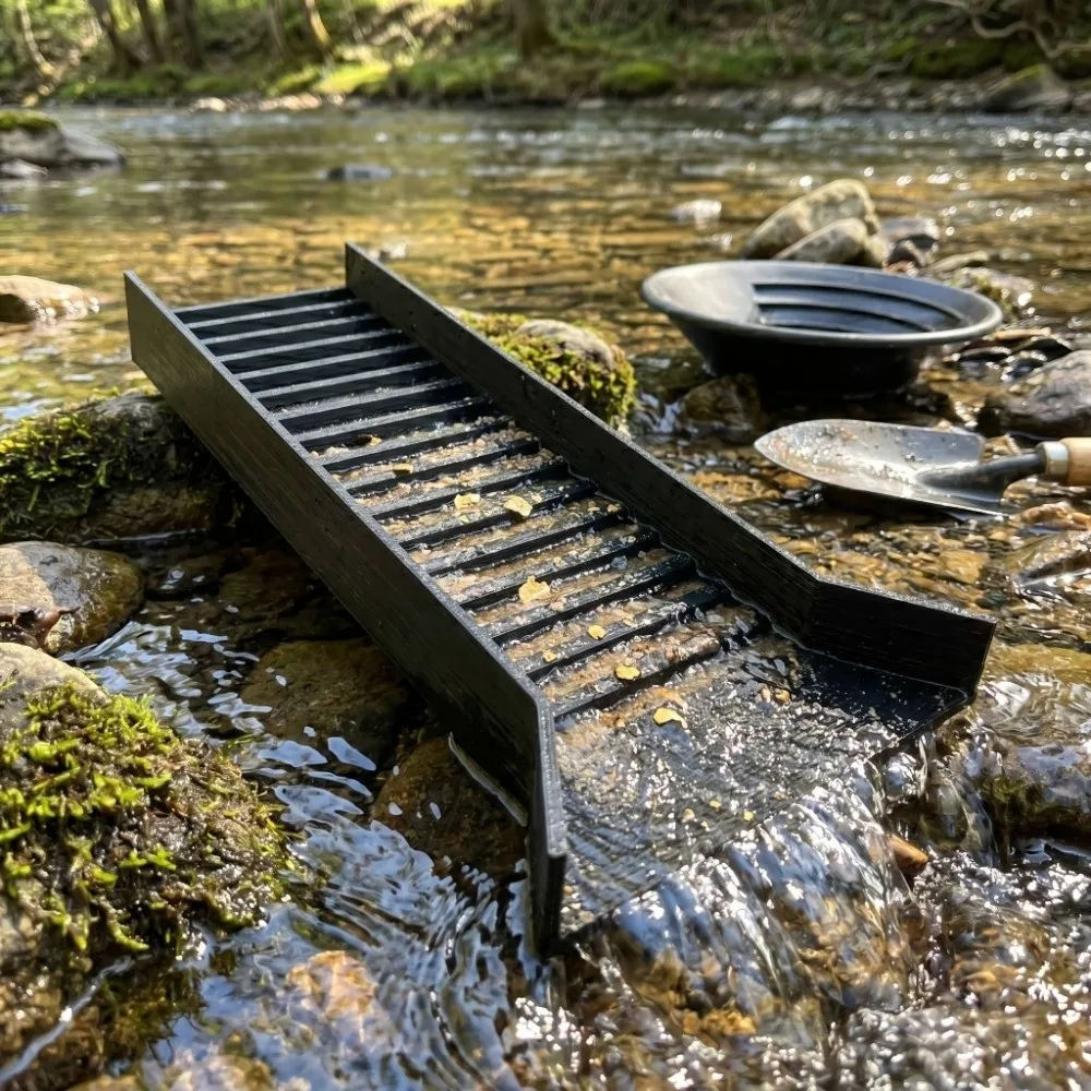 Manual Outdoor Gold Panning Sluice High-Efficiency Handheld River Gold Mining Sluice Tool Multi‑Level Fine Gold Capture