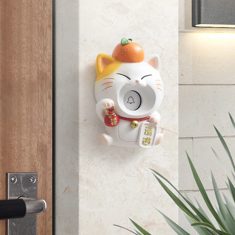 

Wireless Home Door Bell Home Fun Cartoon Pet Cat Door Bell Jewelry Resin Crafts