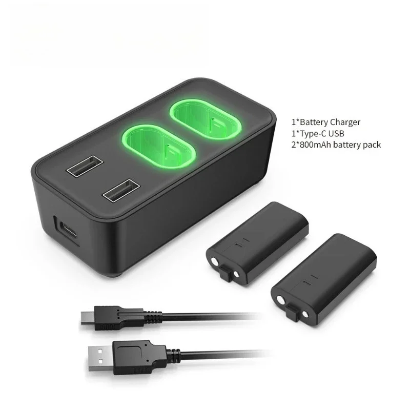 TYX-0665 2x800mAh Controller แบตเตอรี่แบตเตอรี่ Charger Station Gamepad แบตเตอรี่สําหรับ Xbox Series/One Controller
