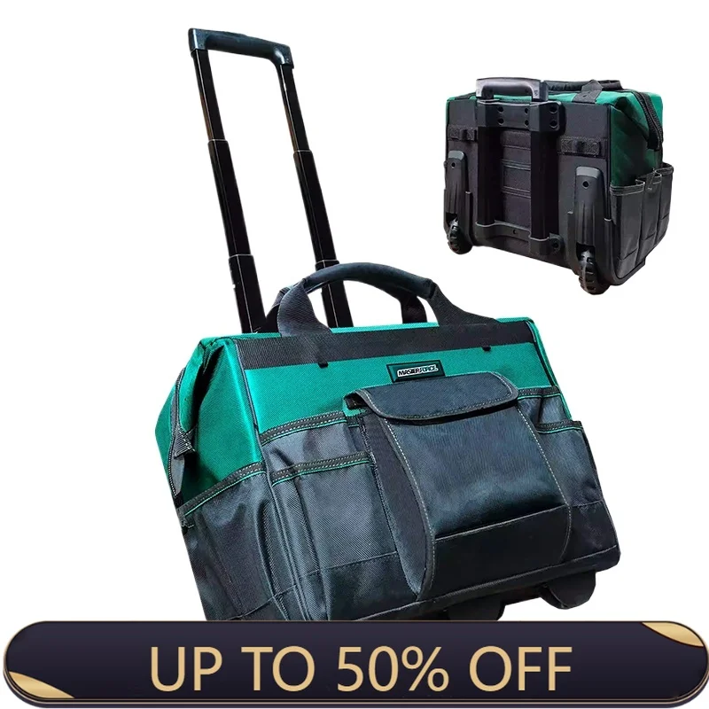 High Capacity Tool Bag Wheeled Organizer Storage Tools Bag Professional Electrician Tools Suitcase Portable Complete Toolbox
