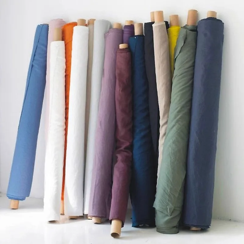 Tela de lino puro 100% Natural, 280cm de ancho, tela de lino francés liso de Color sólido para coser, ropa, almohadas, s