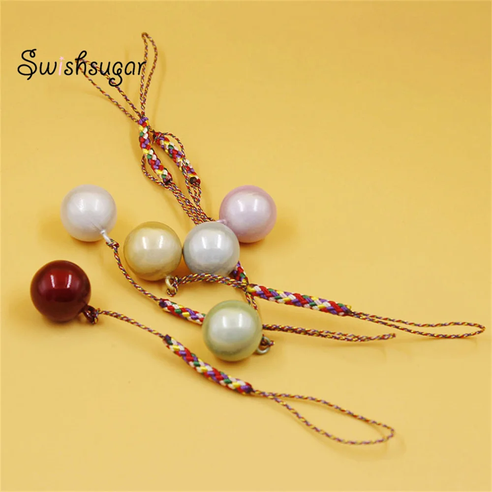 

17MM Dreamy Round Metal Close Jingle Bell Charm Pendant With String Rope Pendant Kids Children Schoolbag Men Lady Bag Gift Favor
