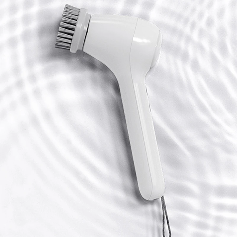 1 Set White Electric Cleaning Brush Wireless Handheld Automatic Bathtub Brush With Water Tank