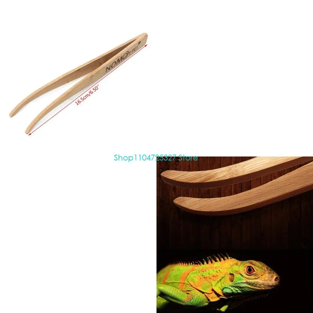 D8KF Wooden Feeding Tweezers Long Handle Feeder Tools for Amphibians Reptiles