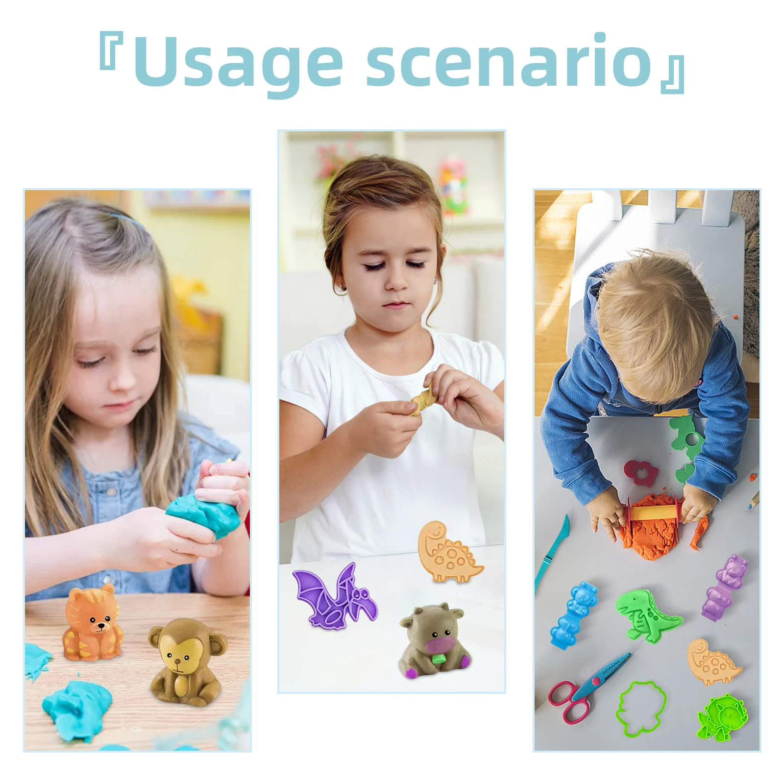 ثلاثية الأبعاد اللعب قوالب العجين مجموعة اكسسوارات العجين للأطفال ثلاثية الأبعاد الكرتون الأسد القرد ديناصور البلاستيسين قالب لتقوم بها بنفسك الطين أداة للأطفال G