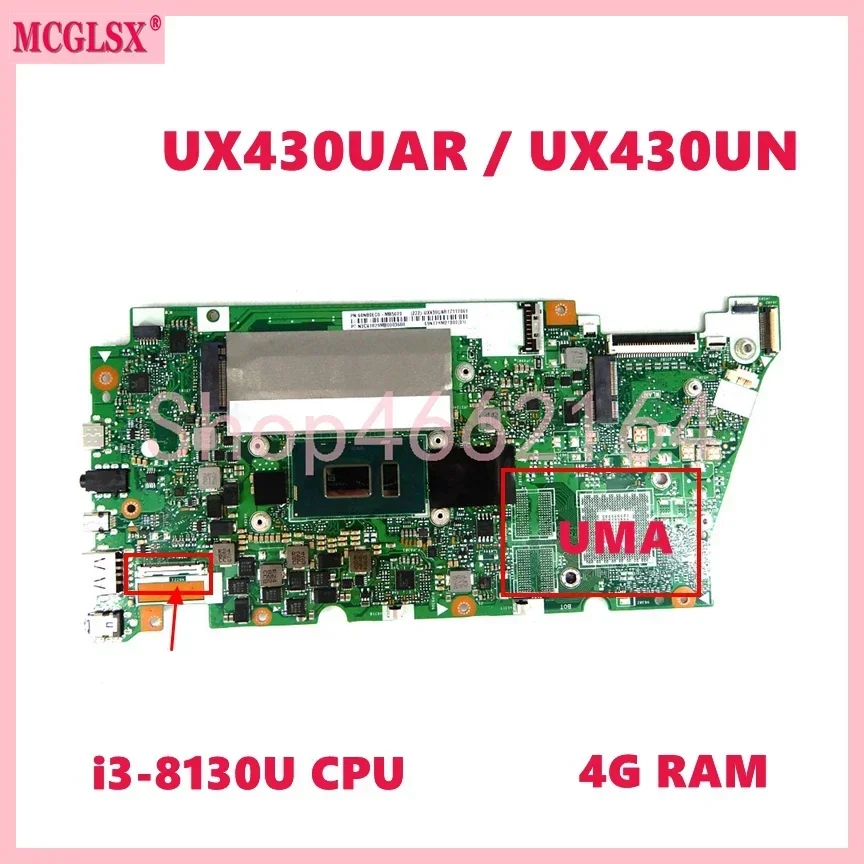 UX430UN i3/i5/i7 CPU 8GB/16GB RAM Mainboard For Asus UX430UA UX430UAR UX430UN U4100U U4100 UX430UNR UX430UQ Laptop Motherboard