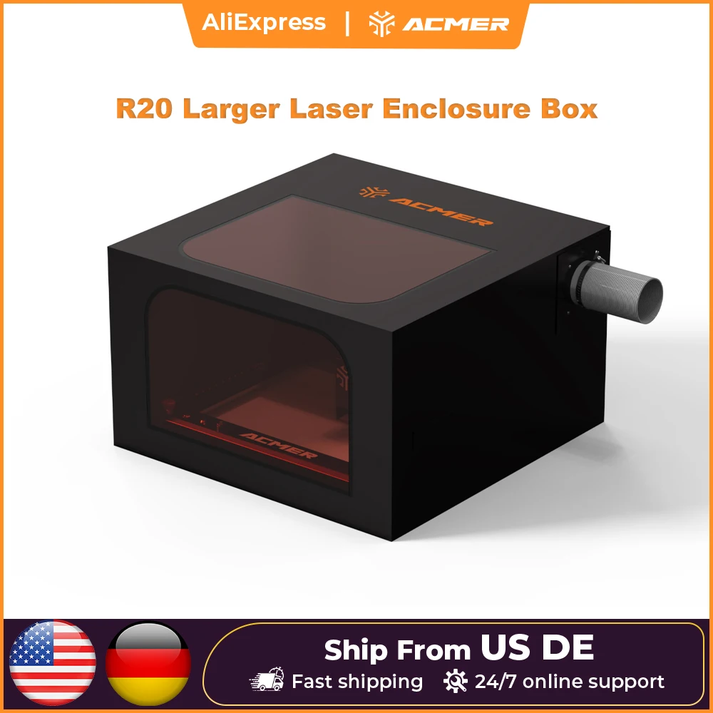 

ACMER R20 Laser Protection Enclosure Laser Protection Vent Fireproof Dustproof Waterproof Laser Engraving Protective Cover