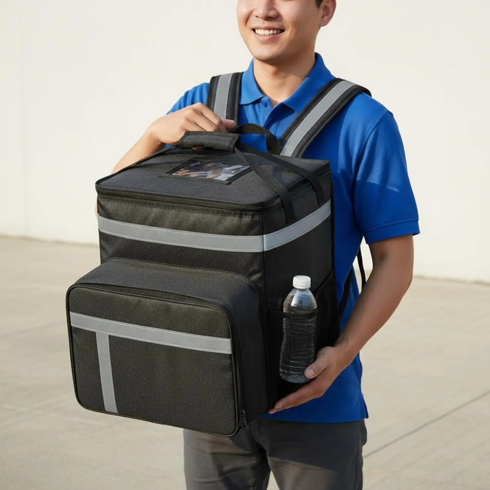 Expandable Food Delivery Backpack Long-Lasting Expandable Pizza Delivery Bag Insulated Pizza Bag Lightweight for Couriers