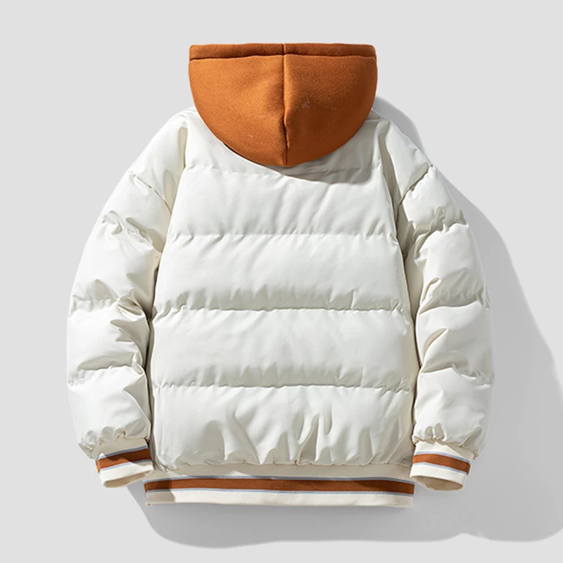 Parkas à capuche décontractés pour hommes, vestes rembourrées en coton, vêtements d\'extérieur chauds, coupe-vent pour jeunes, vêtements de