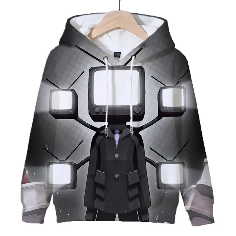 2025 العصرية والشعبية ثلاثية الأبعاد لعبة Skibidi المرحاض طباعة مقنعين البلوز بلوزة كاجوال بأكمام طويلة ملابس رياضية #6