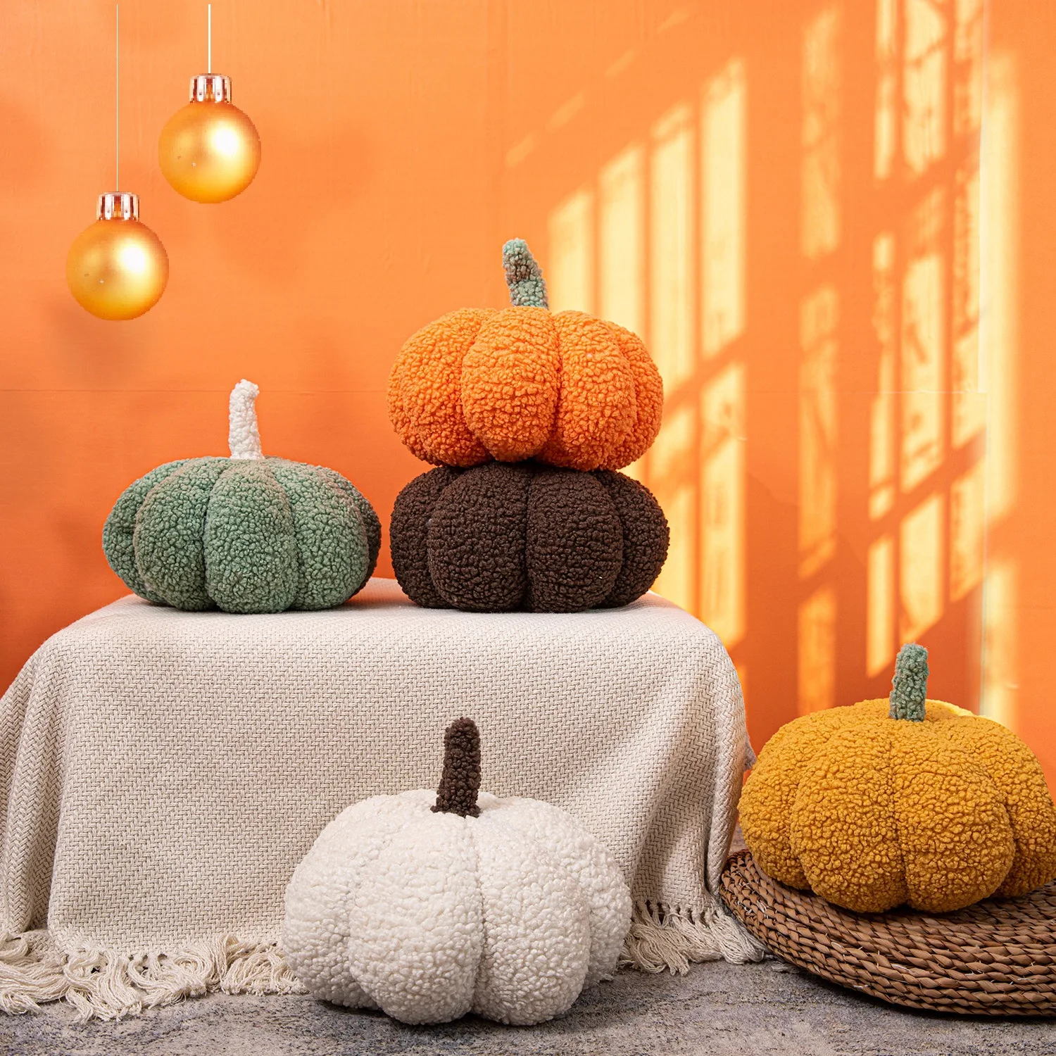 3D Pumpkin Shaped Plush Pillows, Soft Toys, Sofa Cushion, Home Decoration