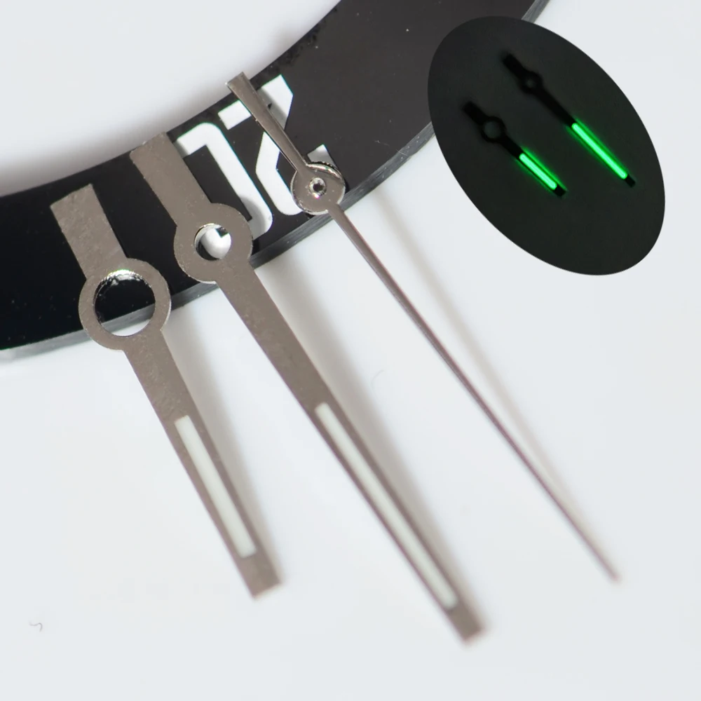 Logbook Needles Nh35 NH36 Watch Hands C3 Green Luminous Polished Hands 8*12*12.5mm Baton Style Datejust Hands Replacement