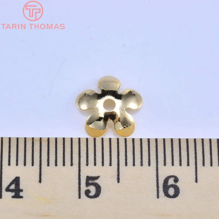 (3176)20PCS 8.5MM 24K Gold Color Brass Flower Beads Caps High Quality Diy Jewelry Findings Accessories wholesale