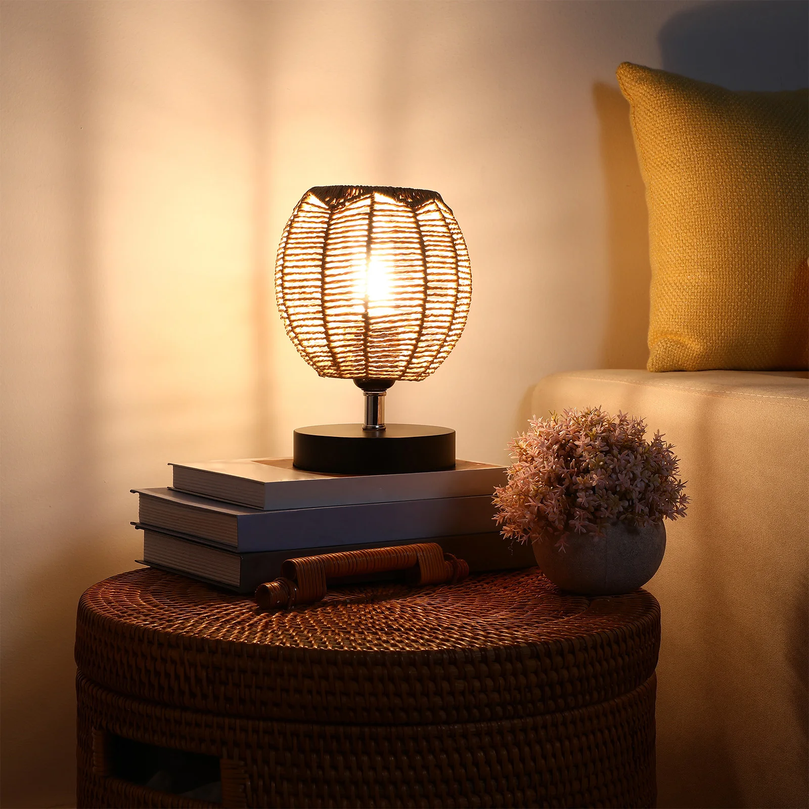 

Woven Paper Lampshade Round Small Size Random Color Chandelier Cover Wicker Ceiling Light Shade Rattan Style Home Decor