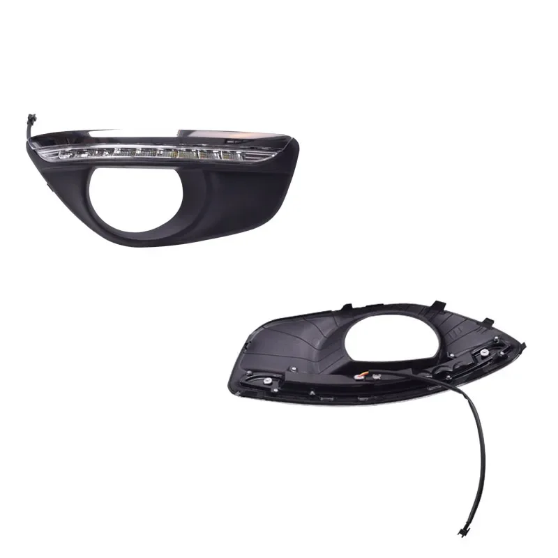Для Hyundai Santa Fe SantaFe 2010 2011 2012, дневные ходовые огни DRL, светодиодные противотуманные фары с желтыми функциями поворотного сигнала