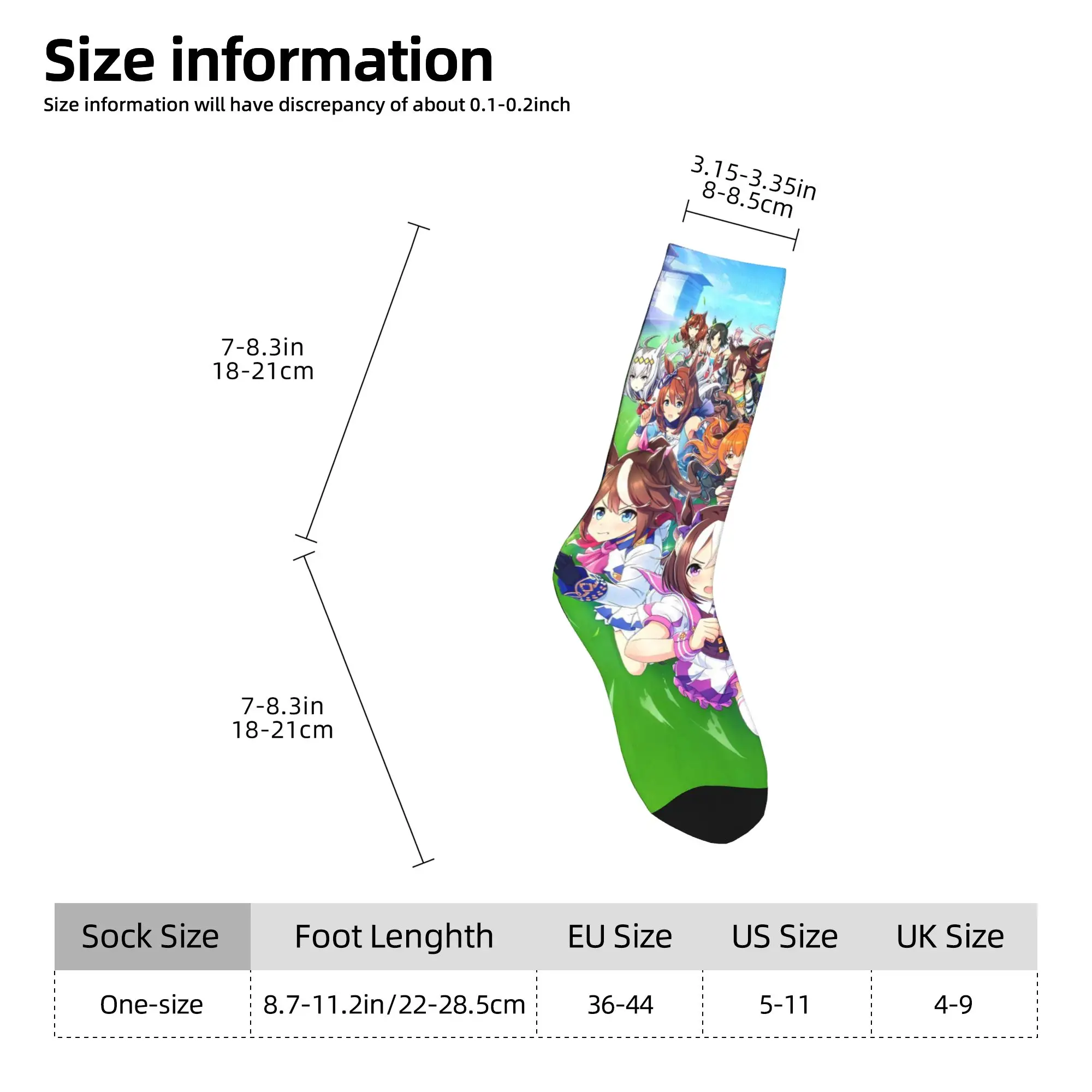 Uma Musume Stockings  Elegant Socks Adults Men Breathable Socks Autumn Running Design Anti Skid Socks Birthday Gift