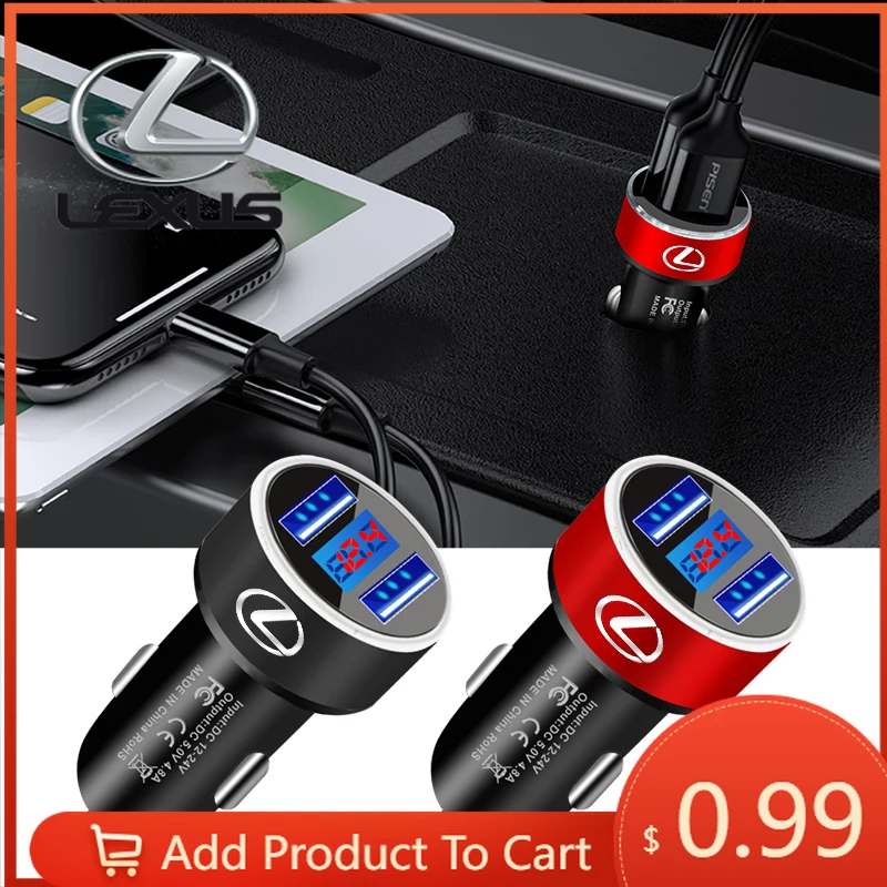 

Наклейки для интерьера автомобиля, 1 шт., автомобильное зарядное устройство с 2 USB-портами, быстрая зарядка, цифровой дисплей, автомобильные аксессуары для Lexus IS250 Ct200h LS430 LX570 N