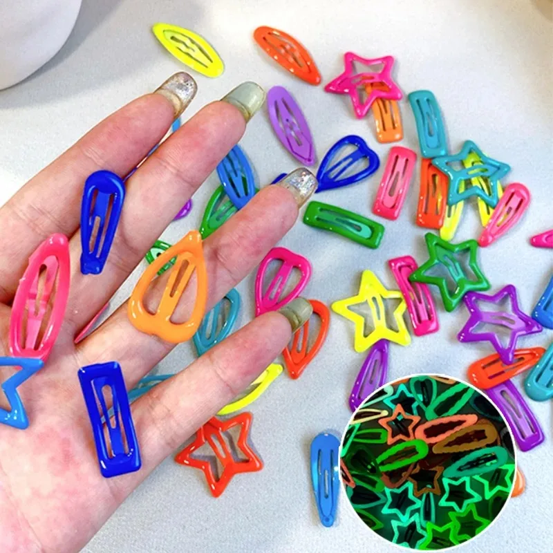 Niedlichen Stern leuchtenden BB Clip Mädchen geometrische Haars pange Liebe Herzform Seite Clip Haarnadeln für Baby Frauen Haarschmuck Geschenk