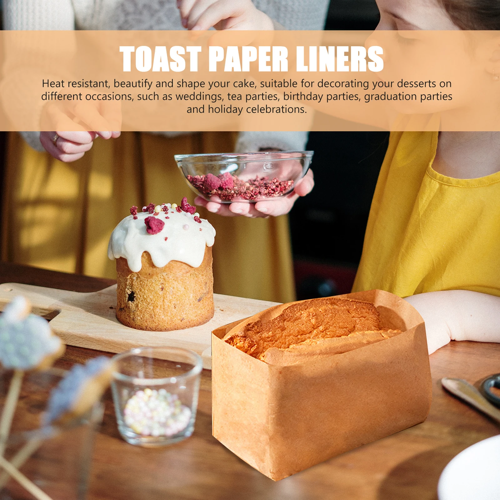 

50pcs White Round Paper Liners 13cm Food Pad Non Stick Baking Parchment for Toast Bread Cake Pan Mold Kitchen Bar Supplies
