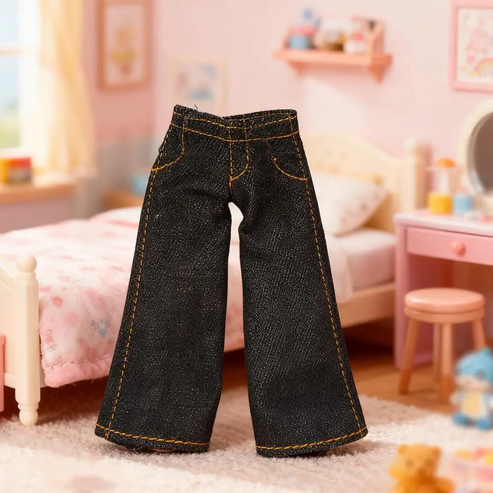 

Джинсы Babydoll в стиле ретро, ​​свободные широкие брюки, модная крутая одежда для кукол, брюки для кукол, повседневная одежда, аксессуары J5L5