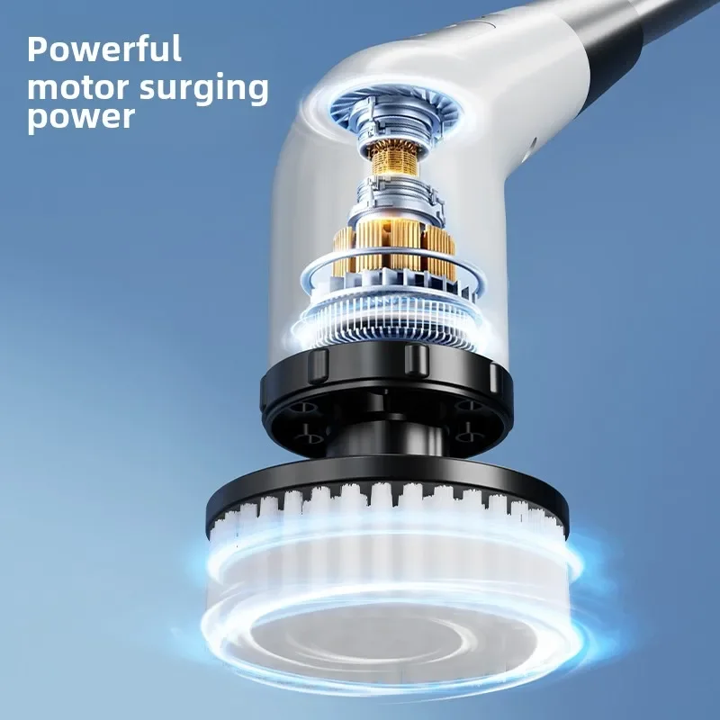 Cepillos de taladro eléctrico para limpieza del hogar con mango largo multifunción