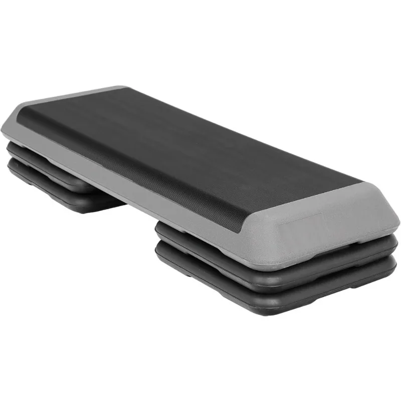 

Aerobic Stepper Platform Adjustable Fitness Step with 4 Risers Home Gym Cardio Workout