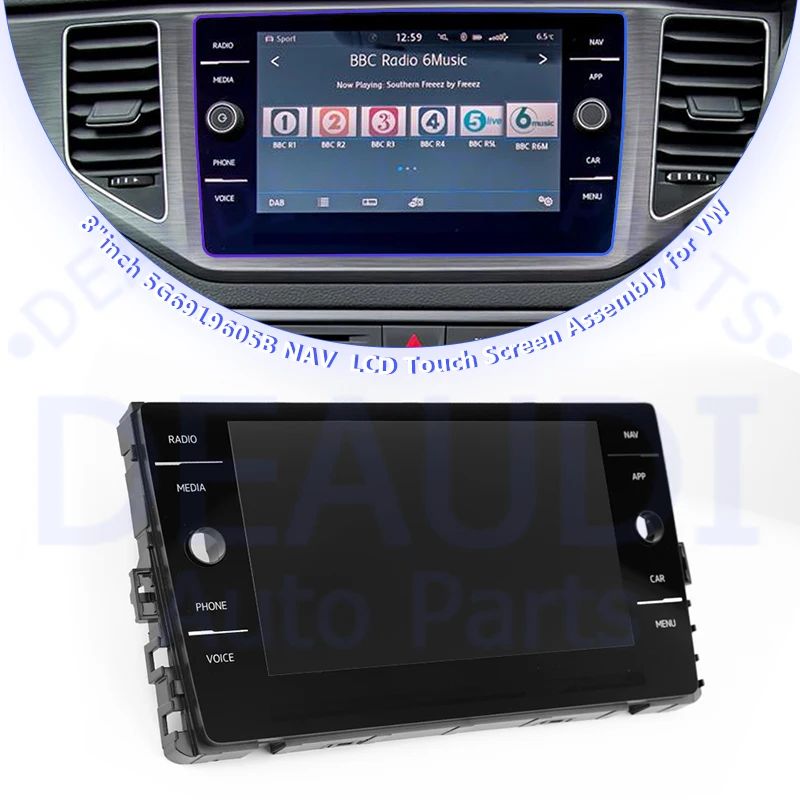 For VW MK7 Golf 7 Passat b8 Polo mk6 8 Inch Touch Screen Assembly 5G6919605A 5G6919605B Replacement Part LCD Display NAV Button