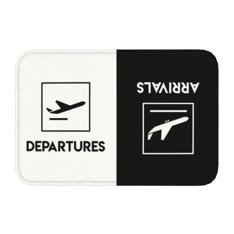 Custom Plane Departures And Arrivals Doormat Anti-Slip Entrance Kitchen Door Floor Mat Aviation Aviator Pilot Garage Rug Carpet