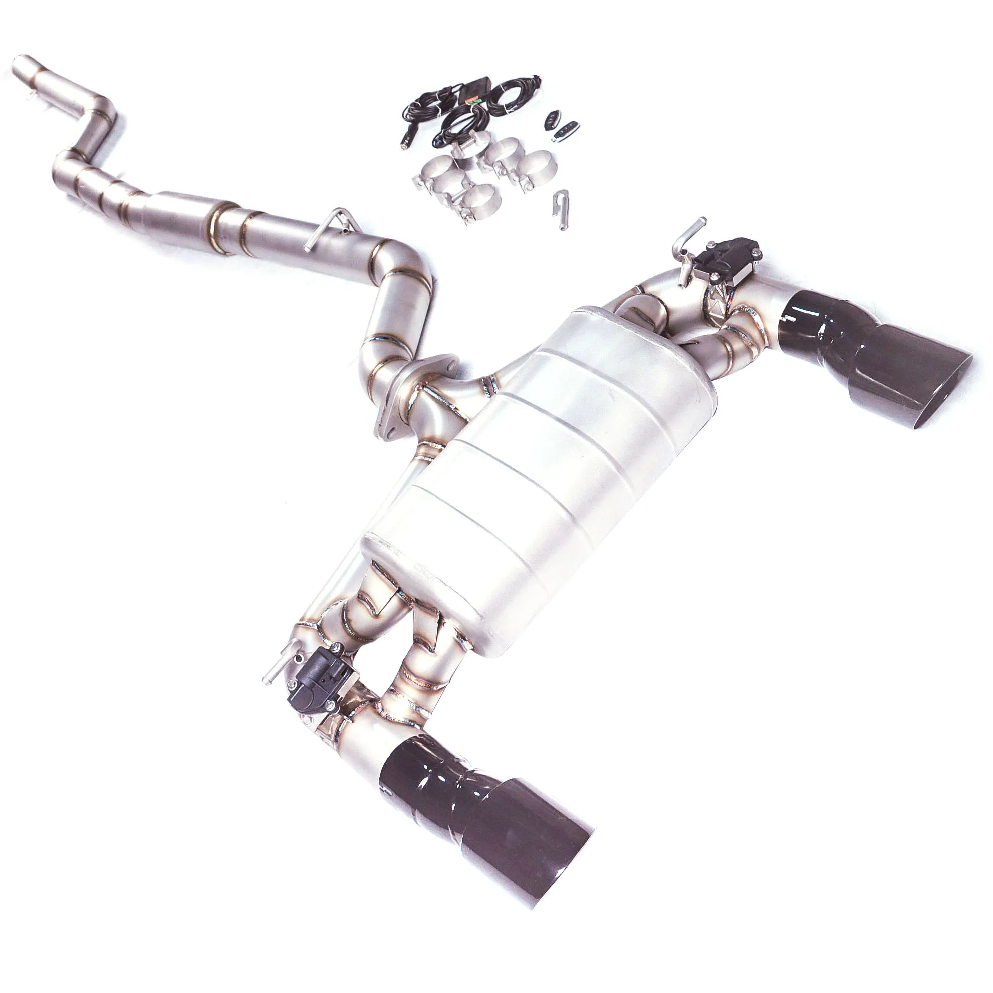 

[Custom product] For 2016-2018 BMW 340i F30 B58 3.0T 3.5 "stainless steel Catback with valve exhaust system muffler